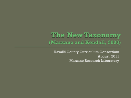 The New Taxonomy (Marzano and Kendall, 2008)