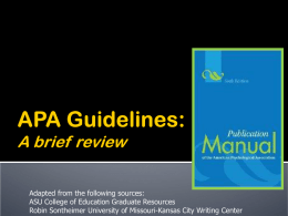 APA Guidelines: - CSUSM Community