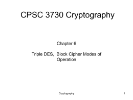 CPSC 3730 Cryptography and Network Security