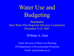 Water Budgeting
