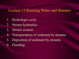 Lecture 12 Running Water and Streams