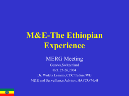 M&E : the Ethiopian experience