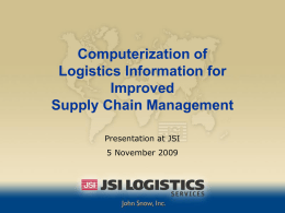 Computerization of Logistics Information for Improved