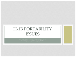 H-1B Portability issues - The Catholic University of America
