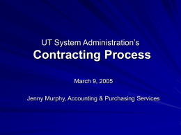 Contracting Process at System Administration
