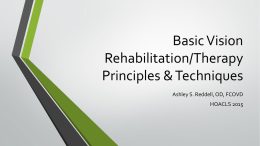 Basic Vision Rehabilitation/Therapy Principles & Techniques