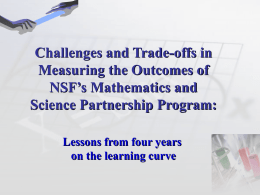 Challenges and Trade-offs in Measuring the Outcomes of NSF
