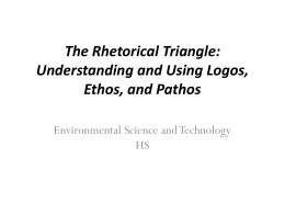 The Rhetorical Triangle: Understanding and Using Logos