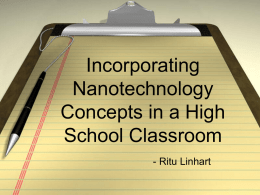 Incorporating Nanotechnology Concepts in a High School