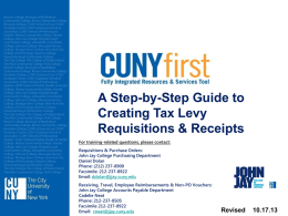CUNYfirst Training Aid- Requisitions and Receipts