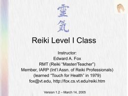 Reiki Level I Class