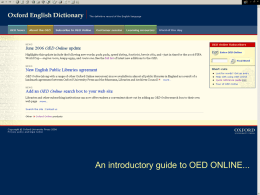 Oxford English Dictionary Online
