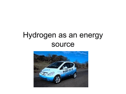 Hydrogen as an energy source