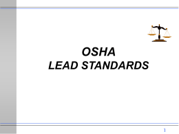 OSHA Lead Regulatios - Georgia Tech Occupational Safety