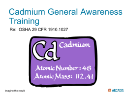 Cadmium General Awareness Training