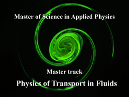 Master of Science in Applied Physics Master track Physics