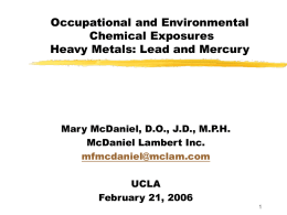 Environmental Chemical Exposures and Children: What You