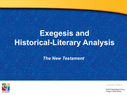 Exegesis and Historical-Literary Analysis