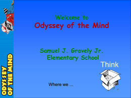 Welcome to Odyssey of the Mind Orientation and