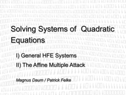 Solving Systems of Quadratic Equations