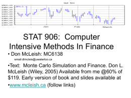 STAT 906: Computer Intensive Methods In Finance