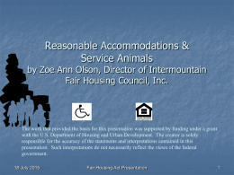 Idaho Legal Aid Services Fair Housing Presentation