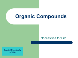 Organic Compounds - Ms. Nevel's Biology Website