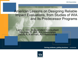 American Lessons on Designing Reliable Impact Evaluations