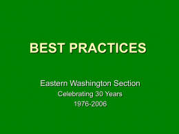 SWE-EWS Best Practices