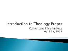 Introduction to Theology Proper