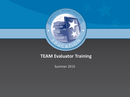 TEAM Evaluator Training