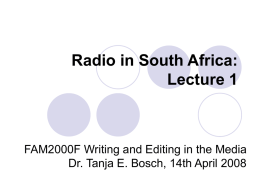 Radio in South Africa: An introduction