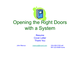 Opening the Right Doors