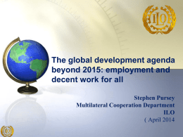 Decent Employment and the MDGs