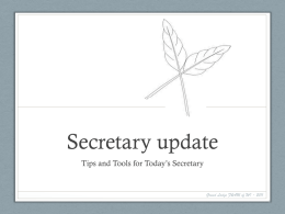 Secretary update