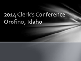 2014 Clerk’s Conference Orofino, Idaho