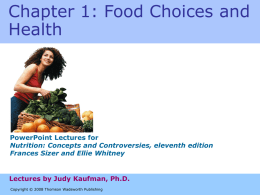 Chapter 1: Food Choices and Human Health