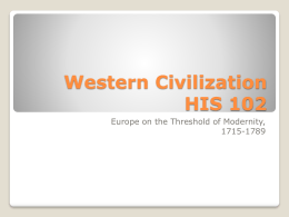 Western Civilization HIS 102