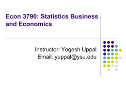 Econ 3780: Business and Economics Statistics