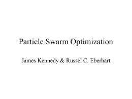 Particle Swarm Optimization - Department of Computer