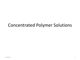Concentrated Polymer Solutions
