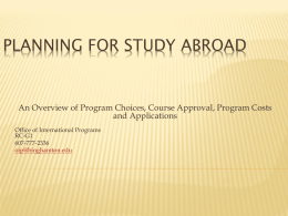 Planning for Study Abroad - Binghamton University