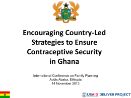 Encouraging Country-Led Strategies to Ensure Contraceptive