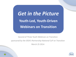 Get the Picture” Youth led, youth driven webinars on