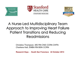 A Nurse-Led Multidisciplinary Team Approach to Improving