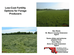 Low-Cost Fertility Options for Forage Producers
