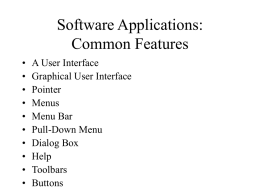 Software Applications: Common Features