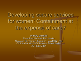 Developing secure services for women: Containment at the