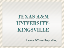 HUMAN RESOURCES - Texas A&M University