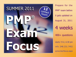 PMP Exam Focus intro